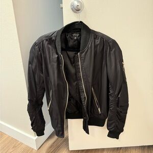 Topshop Women’s Black Bomber Jacket